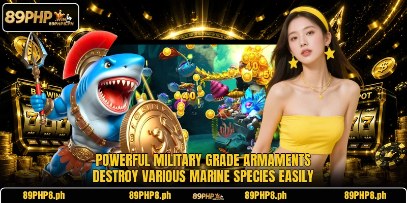 Powerful military grade armaments destroy various marine species easily
