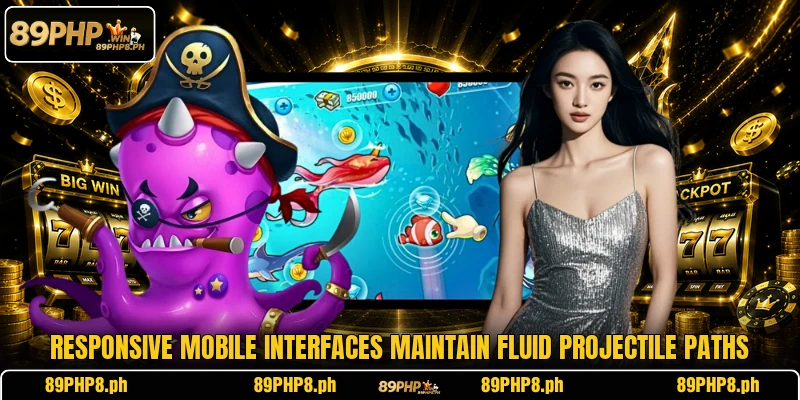 Responsive mobile interfaces maintain fluid projectile paths