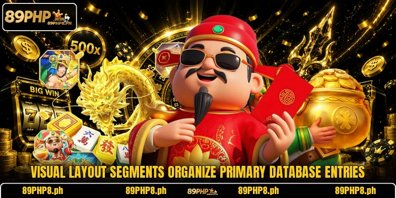 Visual layout segments organize primary database entries